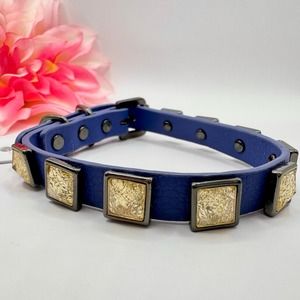 BaubleBar Royal Blue Pyramid Small Dog Collar